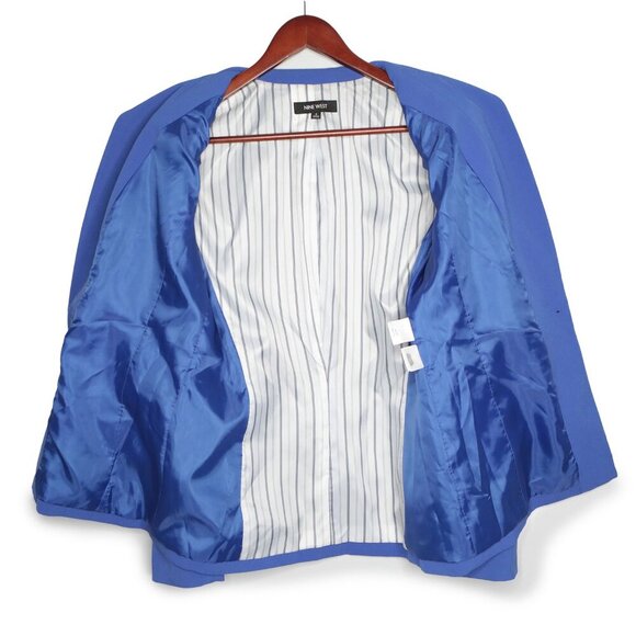 Nine West Blue Blazer Jacket Office Workwear Business Single Breasted Lined Sz 8 - Picture 3 of 10